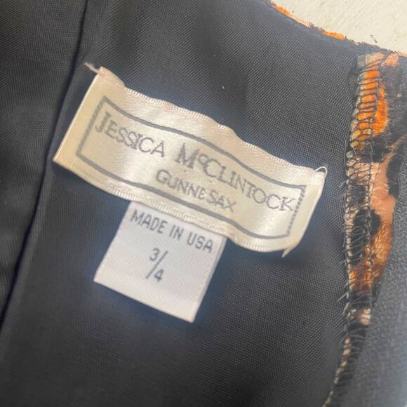 Vintage Jessica McClintock Gunne Sax Leopard Print Bustier Gown Size XS-2 USA - Picture 7 of 9